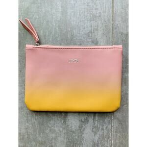 IPSY Pink Orange Ombre Makeup Bag Travel Case Wallet Clutch Pencil Case NEW